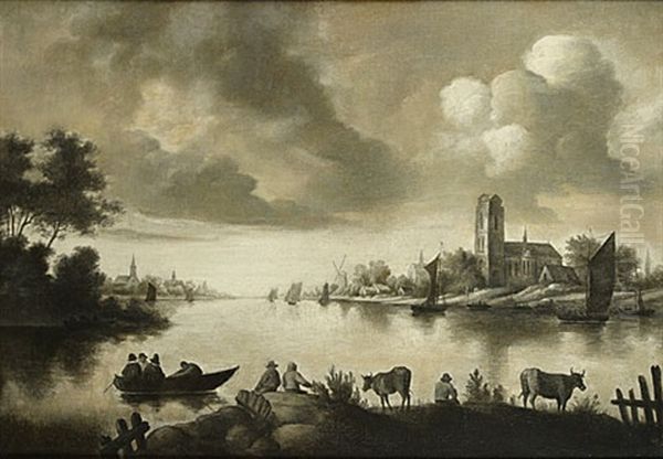 Vue De La Meuse Pres De Dordrecht. Grisaille - view 1
