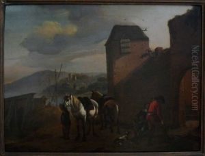 Scene Animee Dans Une Ferme by Aelbert Cuyp