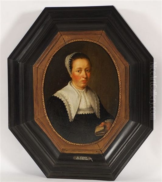 Portrait De Jeune Femme A La Collerette Tenant Un Livre - view 1