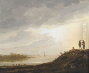 Flusslandschaft Bei Sonnenuntergang