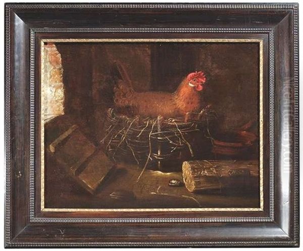 Brutendes Huhn Im Korb - view 1