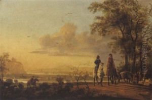 Zwei Reiter In Einer Sudlichen Landschaft by Aelbert Cuyp