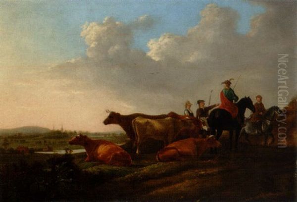 Landskap Med Ryttare Och Kreatur - view 1