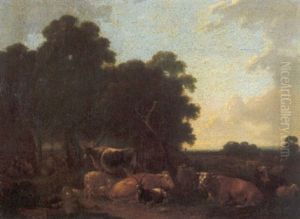 Mucche E Pecore In Una Radura Mucche E Pecore In Una Radura