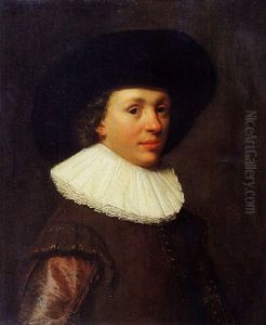 Portrait D'homme Vetu D'une Casaque De Bouracan A Manches Rouges Qu'eclaire Une Collerette De Linon Plisse Portrait D'homme Vetu D'une Casaque De Bouracan A Manches Rouges Qu'eclaire Une Collerette De Linon Plisse