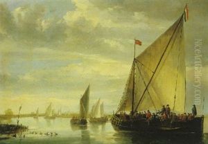 Die Fahre Zwischen Rotterdam Und Dordrecht by Aelbert Cuyp