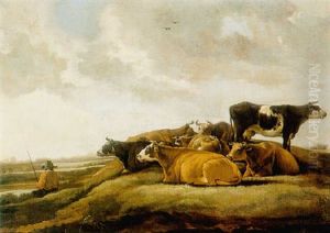 Cows In A River Landscape by Aelbert Cuyp