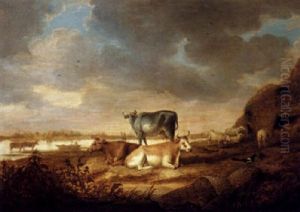 River Landscape With Cows And Sheep by Aelbert Cuyp