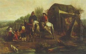 Peasants Resting Outside A Cottage by Aelbert Cuyp