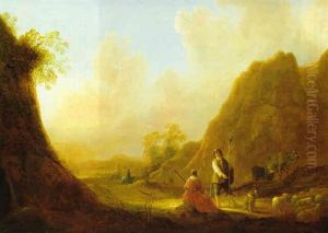 Hirten In Einer Gebirgigen Landschaft