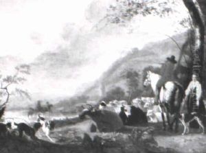 A River Landscape With A Huntsman, A Drover And Cattle On A Track by Aelbert Cuyp
