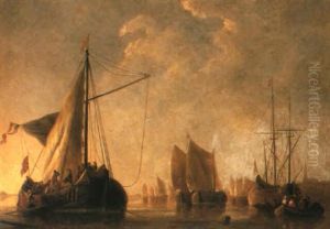 Shipping On The Maas by Aelbert Cuyp