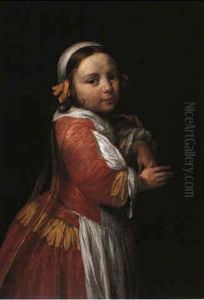 A Portrait Of A Girl In A Red Dress by Aelbert Cuyp