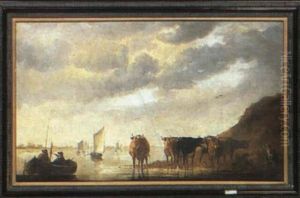 Cattle On The Banks Of A River by Aelbert Cuyp