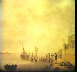 Vue D'un Quai A Dordrecht by Aelbert Cuyp