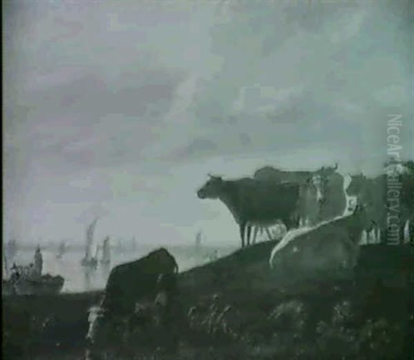 Troupeau Au Bord De L'estuaire - view 1