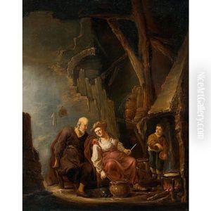 The Widow Of Sarepta Cooking For Elie The Prophet by Benjamin Gerritsz Cuyp
