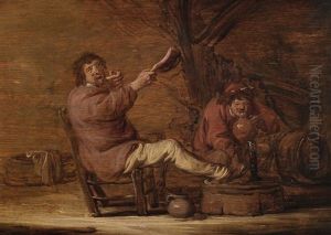 Two Peasants In A Tavern by Benjamin Gerritsz Cuyp