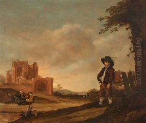 Landschaft Mit Ruine Und Staffagefiguren by Benjamin Gerritsz Cuyp