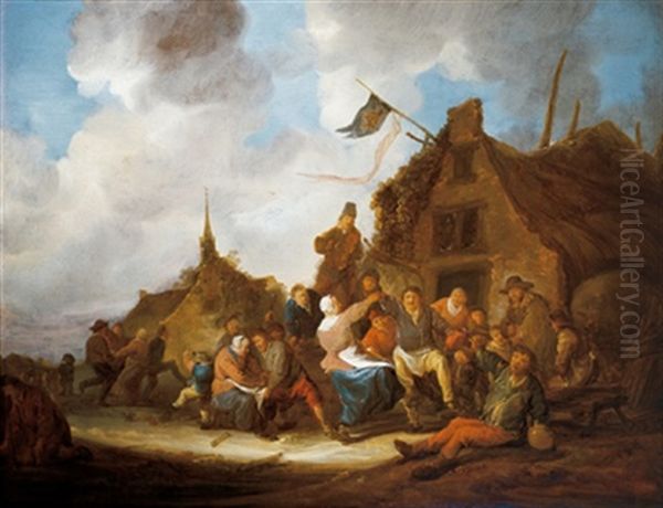 Feiernde Bauern Vor Einem Wirtshaus - view 1