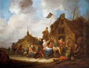 Feiernde Bauern Vor Einem Wirtshaus by Benjamin Gerritsz Cuyp