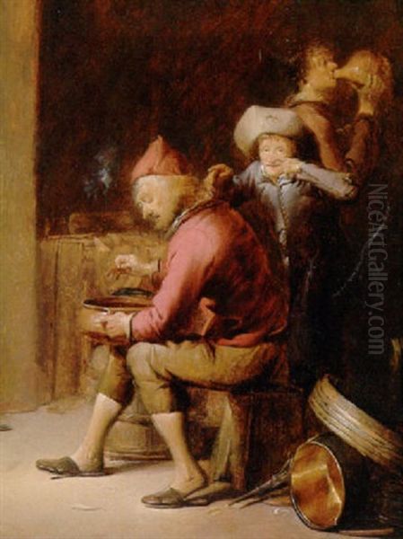 The Sense Of Smell: A Boy Mocking An Old Man - view 1