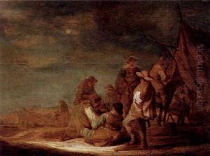 Rastende Soldaten Vor Einem Marketenderzelt by Benjamin Gerritsz Cuyp