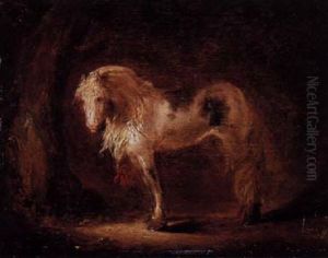 Study Of A Pony Standing Next To A Tree