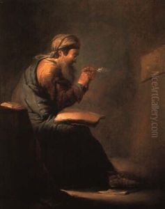 A Seated Scribe Sharpening His Quill A Seated Scribe Sharpening His Quill