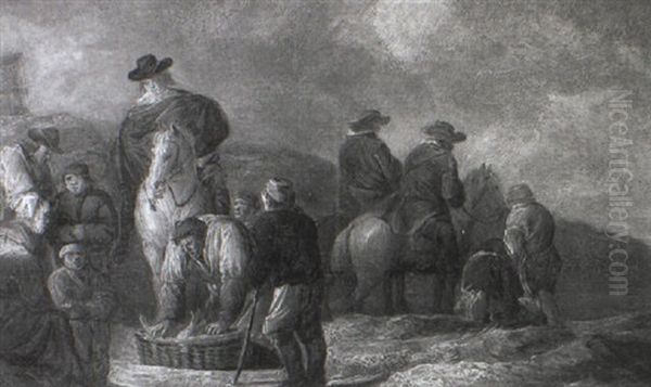 Travellers On Horseback Conversing With Peasants - view 1