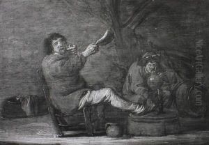 Boors Drinking And Eating In A Hovel