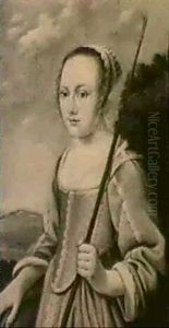 Portrait Of A Young Lady As A Shepherdess by Benjamin Gerritsz Cuyp