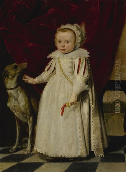 Portrait Of A Young Boy And Dog In A Landscape - view 1