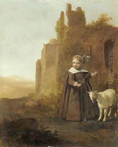 Portrait Of A Girl, Traditionally Identified As A Princess Of Orange, Leading A Goat In A Landscape Portrait Of A Girl, Traditionally Identified As A Princess Of Orange, Leading A Goat In A Landscape