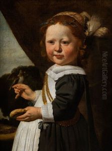 Bildnis Eines Kleinen Madchens Mit Vogelchen by Jacob Gerritsz Cuyp