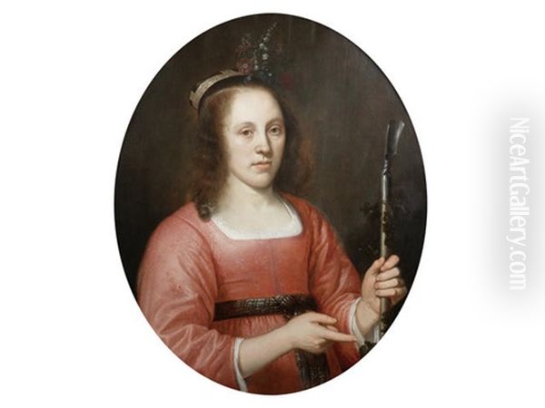 Portrait Of A Lady, Half-length, In The Guise Of A Shepherdess - view 1