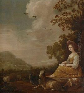 Jeune Bergere Et Son Troupeau by Jacob Gerritsz Cuyp