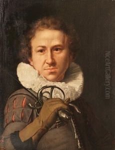 Portrait Of A Young Man In A Grey Doublet With White Ruff