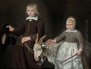 Double Portrait Of Children With A Goat Double Portrait Of Children With A Goat