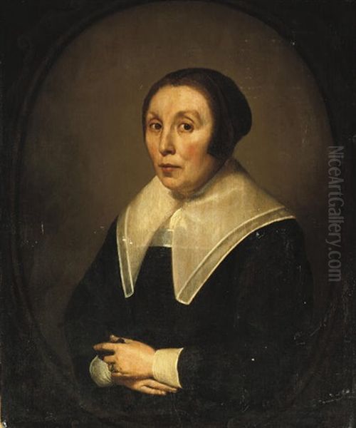 Portrait Of A Lady In A Black Costume - view 1