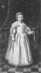 Portrait De Jeune Fille En Pied Tenant Un Bouquet De Fleurs by Jacob Gerritsz Cuyp