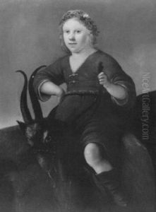 Portrait Of A Young Boy, Dressed As A Shepherd, Riding A Goat by Jacob Gerritsz Cuyp