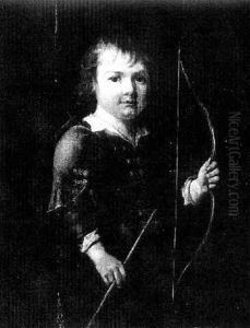 Portrait Of A Boy Holding A Bow And Arrow by Jacob Gerritsz Cuyp