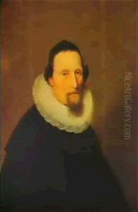 Portrait Of A Gentleman, Aged 60, Seated Three-quarter      Length, Wearing A Black Costume With A White Ruff And A Cap