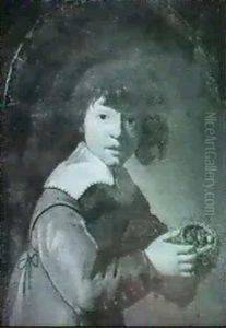 Portrait Of A Young Boy, Half Length, Holding A Nest Of Fledglings by Jacob Gerritsz Cuyp