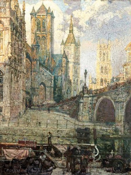 Activite Sur Le Quai Devant La Cathedrale - view 1