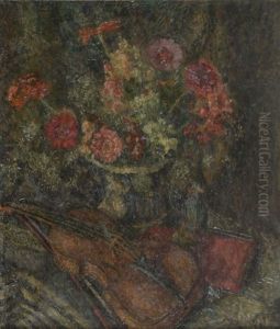 Still Life With A Violin by Tadeusz Cybulski