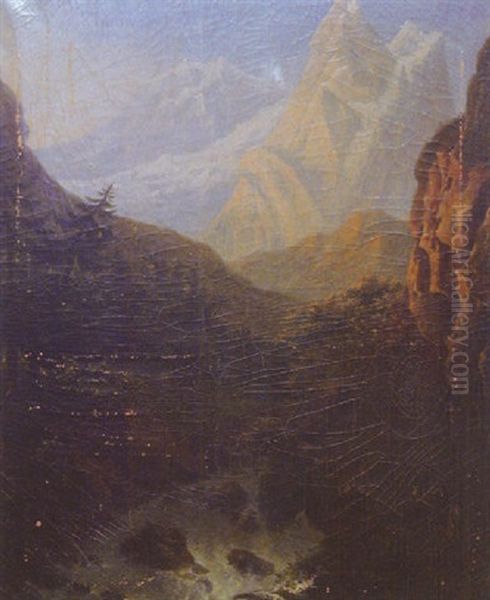 Cascade Du Staubbach Et Glacier De La Jungfrau Dans La Vallee De Lauterbrunn - view 1