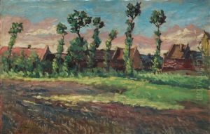 Landscape With Huts by Stanislaw Czajkowski