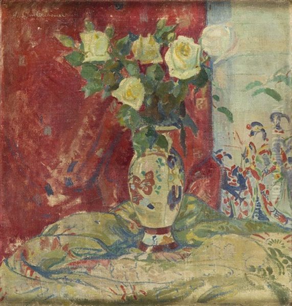 White Roses In A Vase - view 1